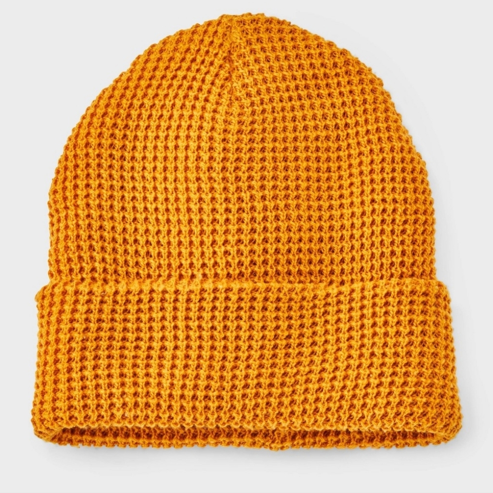Goodfellow & Co. Men's Gold Waffle Knit Beanie One Size NWT